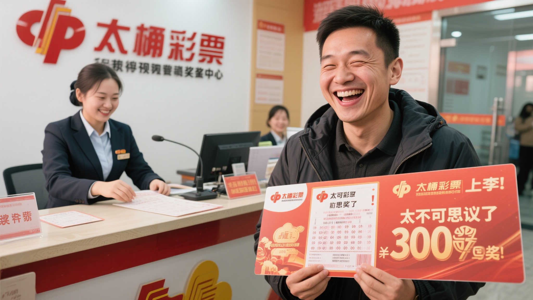 几天后，小李带着忐忑又期待的心情前往兑奖